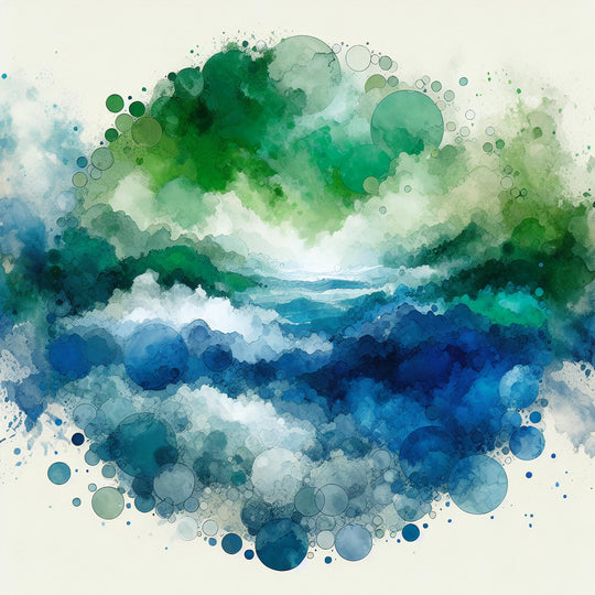 blue and green wall art
