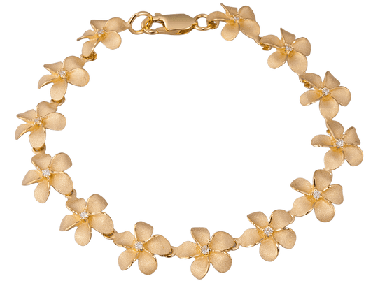 14 Karat Gelbgold Plumeria Armband