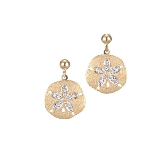 14K Gelbgold Hibiskus Ohrringe