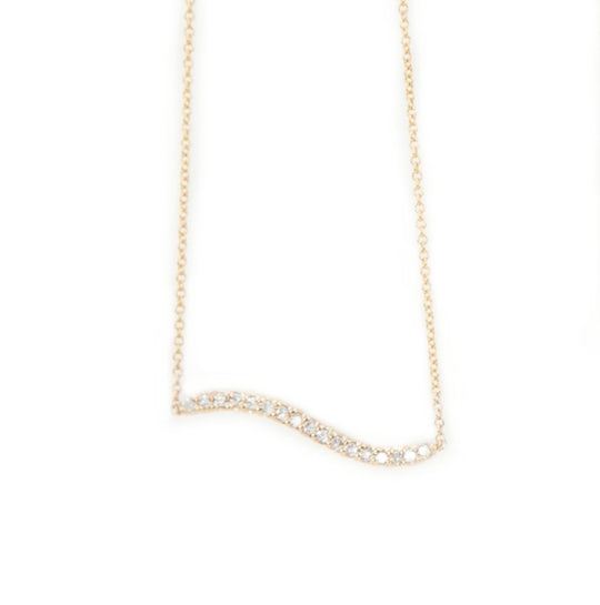 Bermuda gewellte Diamant Bar Halskette Rose Gold