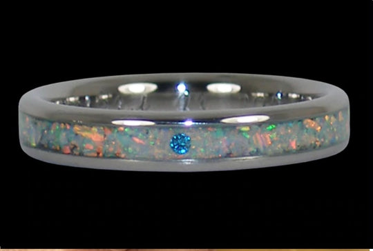 Blauer australischer Opal Titan Ring