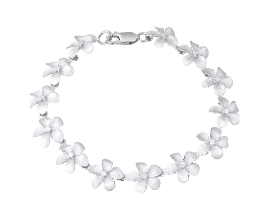 14K Zwei-Ton Plumeria Lei Armband mit 6 Diamanten