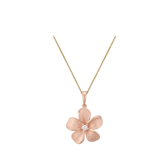 14 k Rose Gold Plumeria Diamant Ohrringe