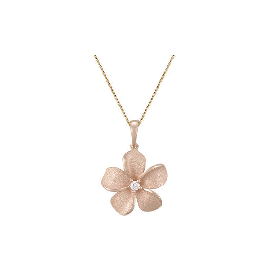 14 k Rose Gold Plumeria Diamant Ohrringe