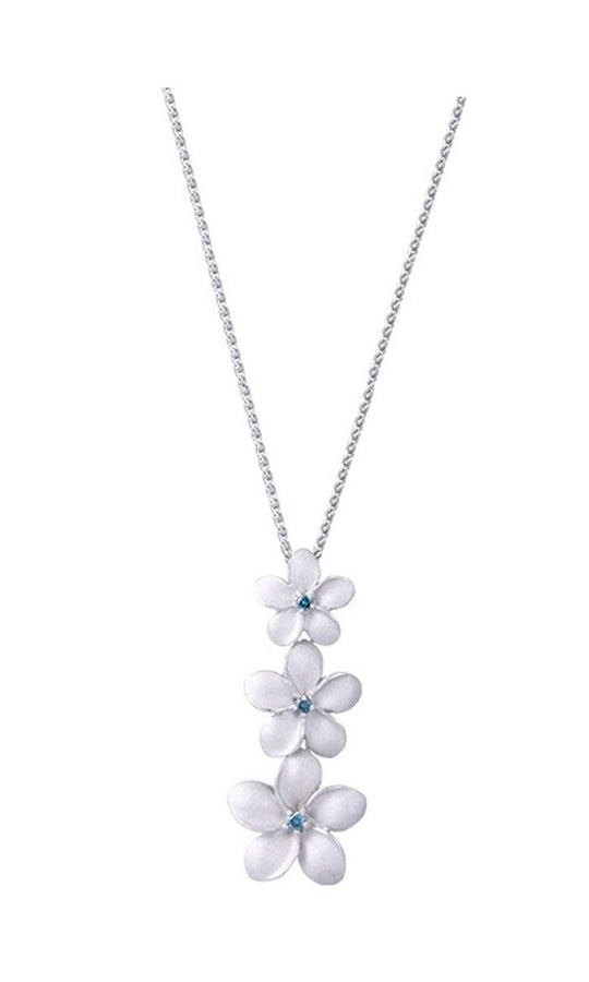 14K Zwei Tone Plumeria Ohrringe mit 6 Diamanten