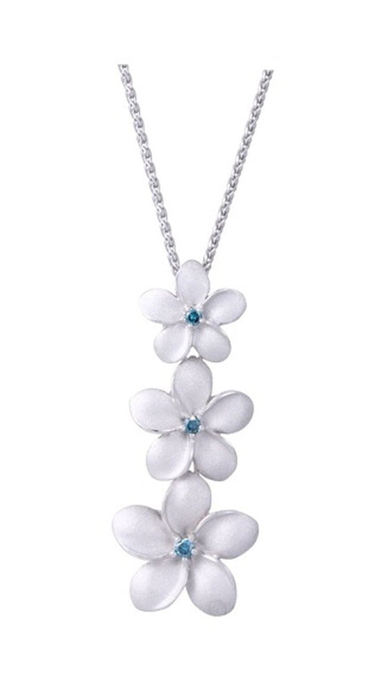 14K Zwei Tone Plumeria Ohrringe mit 6 Diamanten