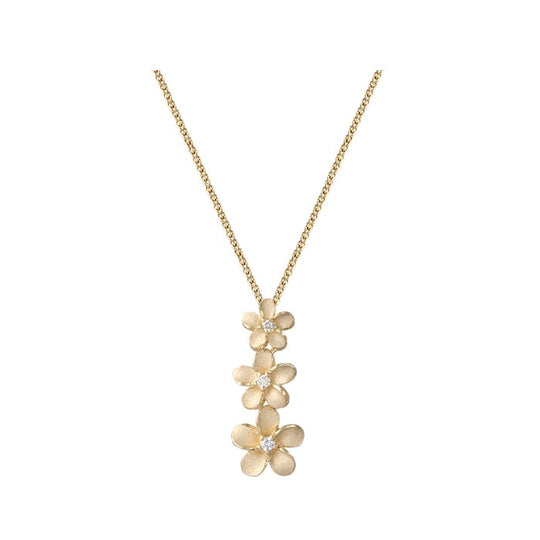 13mm 14K Gelb Gold Plumeria-Folie Anhänger