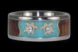 Gold Turtle Diamond Titanium Ring