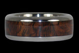 Dark Koa Wood Inlay Titan Ring Band