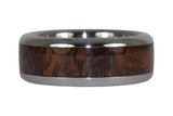 Dark Koa Wood Inlay Titan Ring Band