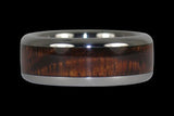 Dark Koa Wood Inlay Titan Ring Band