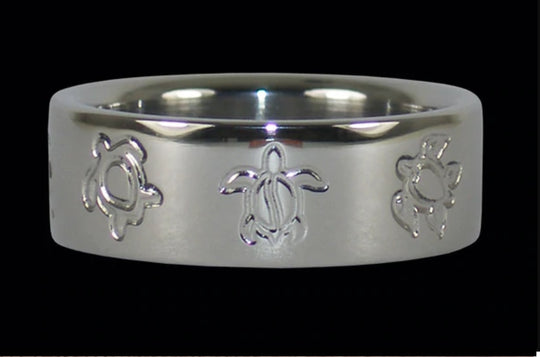 Titanring mit zwei Schildkröten