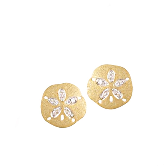14K Gelbgold Hibiskus Ohrringe