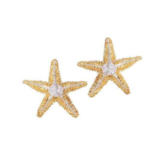 14K Sea Star Ohrringe mit 22 Diamanten