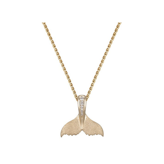 11mm 14K Gold Plumeria Dia mit Diamond