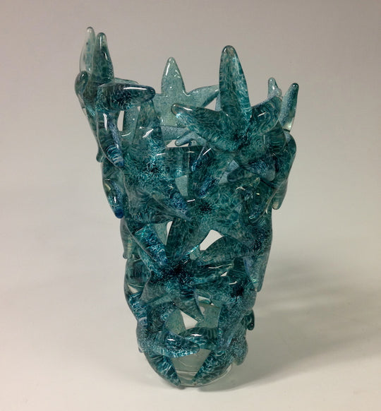 Ocean Blue Seestern Cluster Vase